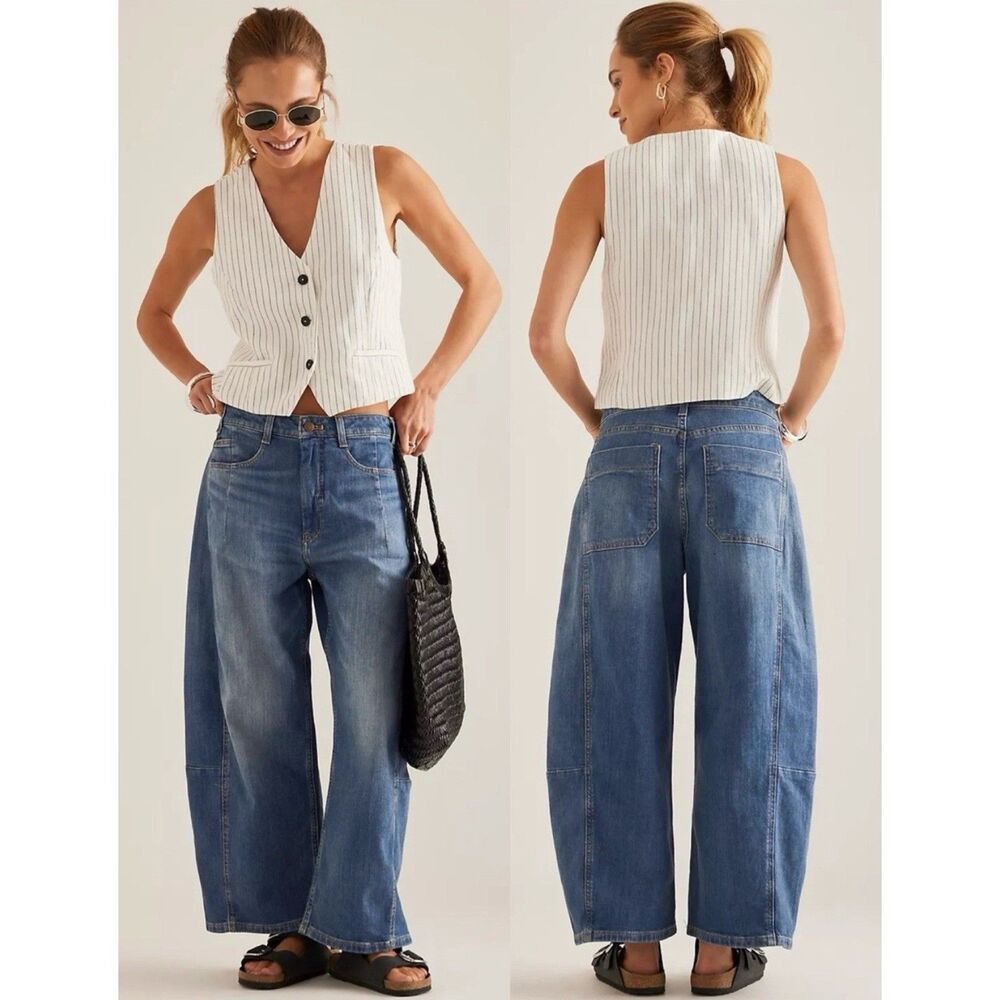 Pilcro Anthropologie Kenna Mid-Rise Heritage Barrel Leg Jeans Size 26